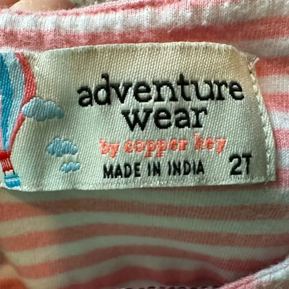 Adventure Wear by Copper Key Girls 2T Multicolor Floral Short Sleeve Dress